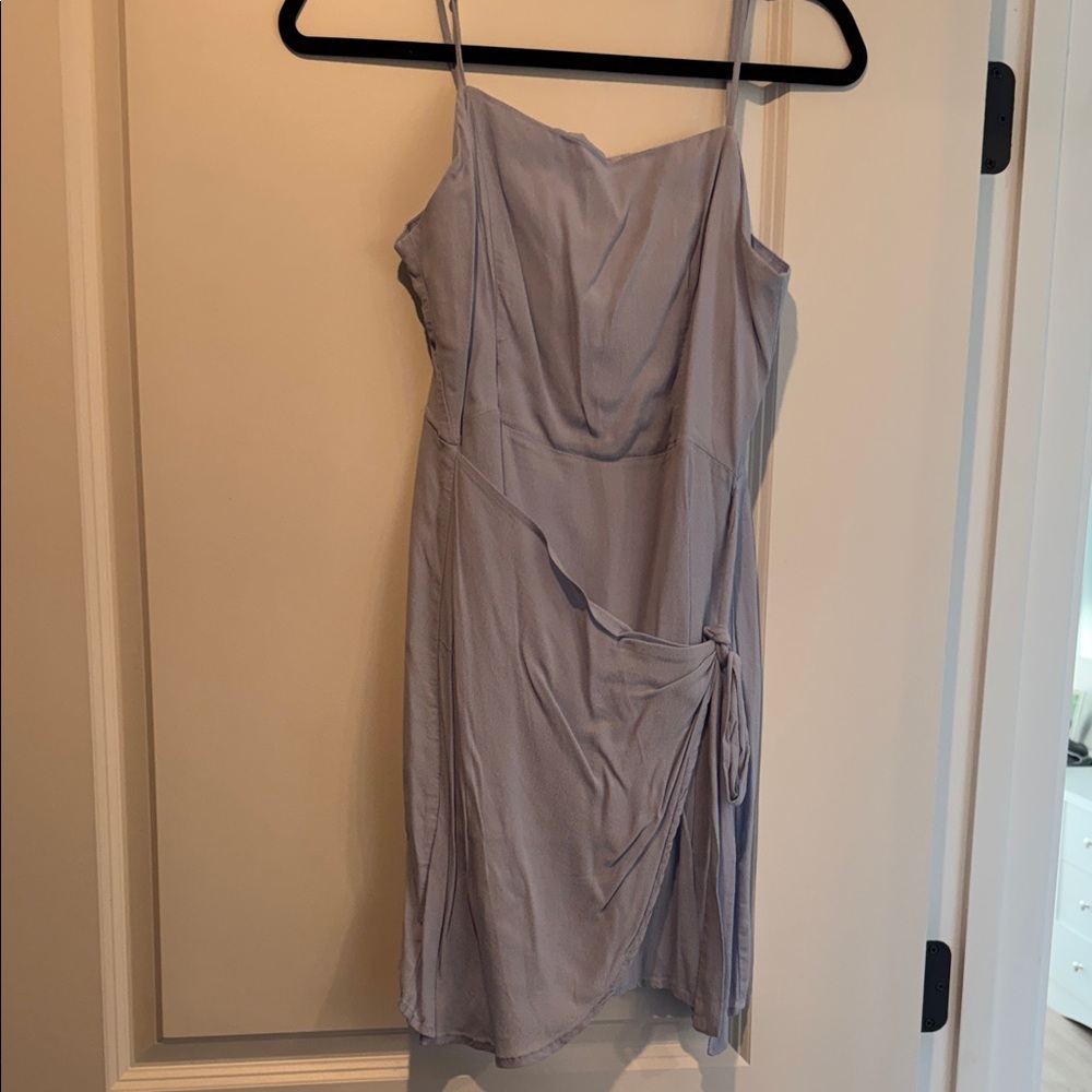 Forever 21 Spaghetti Strap Mini Wrap LiGht Blue Dress